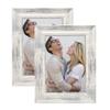 Alkerman 8x10 Picture Frames Rustic Distressed White Wood Pattern High Definition Glass for Table Top Display and Wall Mounting Photo FramePack of 2 view 1