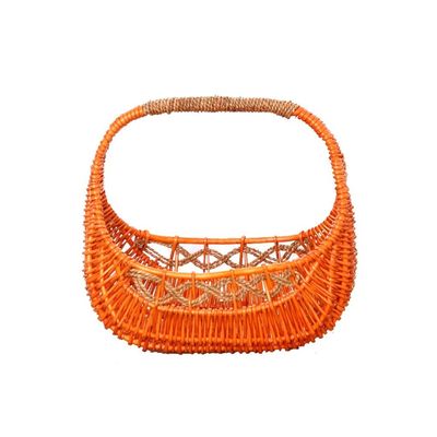 Egg Baskets Handmade Wicker Woven Hamper For Kitchen Picnic Food Storage Bread Bins (Color : Yellow, Size : 403036cm)