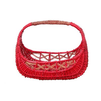 Egg Baskets Handmade Wicker Woven Hamper For Kitchen Picnic Food Storage Bread Bins (Color : Red, Size : 403036cm)
