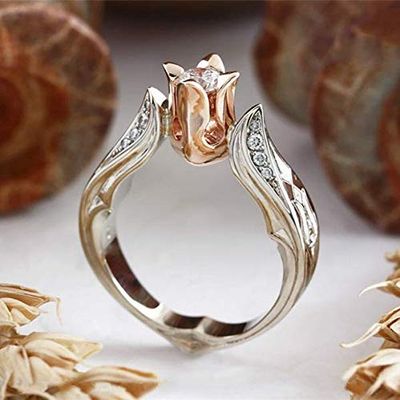 Bansriracha Wedding Crystal S925 Silver Color Rings Flower Shape Cubic Zircon Ring Fashion Bijoux for Women Bizuteria Amethyst Jewelry Gifts (10)