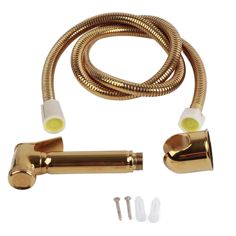 Bidet Sprayer, Solid Brass Wall Mount Shower Toilet Bathroom Handheld Diaper Spray Shattaf Kit Bathroom Diaper Sprayer Toilet, Gold