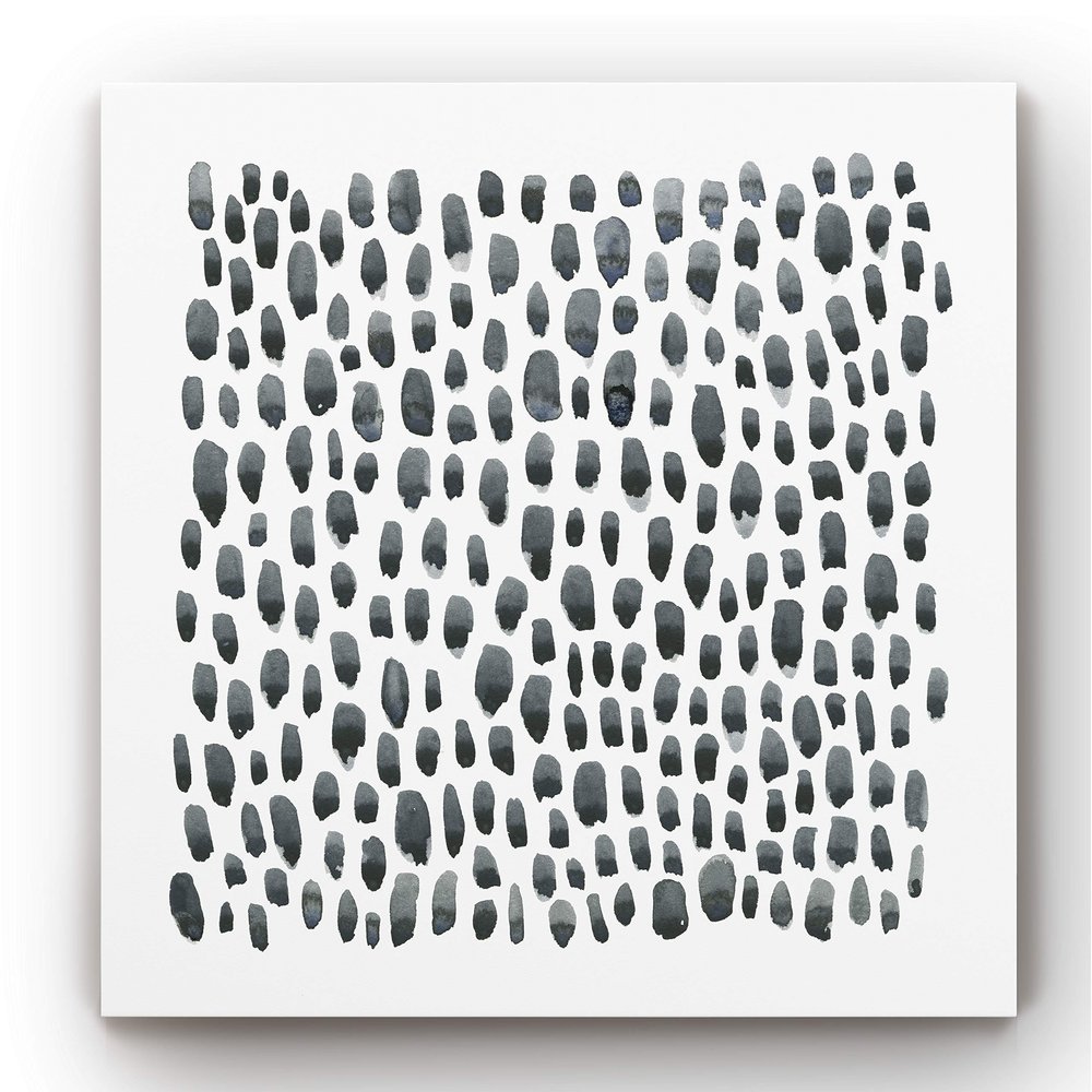 Renditions Gallery Abstract Paintings for Home Decor Blue Grey Tessera Canvas Wall Hanging Prints for Office Living Room Kitchen Decorations - 40"x40" LT34