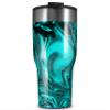 WraptorSkinz Skin Wrap compatible with 2017 and newer RTIC Tumblers 30oz Liquid Metal Chrome Neon Teal (TUMBLER NOT INCLUDED) view 1