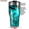 WraptorSkinz Skin Wrap compatible with 2017 and newer RTIC Tumblers 30oz Liquid Metal Chrome Neon Teal (TUMBLER NOT INCLUDED) view 2