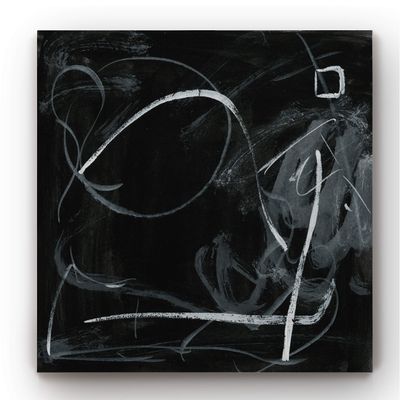 Renditions Gallery Canvas Wall Art for Home Decor Black & White Scribbles Abstract Paintings for Dining Living Room Kitchen Decorations - 40"x40" LT34