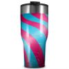 WraptorSkinz Skin Wrap compatible with 2017 and newer RTIC Tumblers 30oz Two Tone Waves Neon Teal Hot Pink (TUMBLER NOT INCLUDED) view 1
