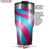 WraptorSkinz Skin Wrap compatible with 2017 and newer RTIC Tumblers 30oz Two Tone Waves Neon Teal Hot Pink (TUMBLER NOT INCLUDED) view 2
