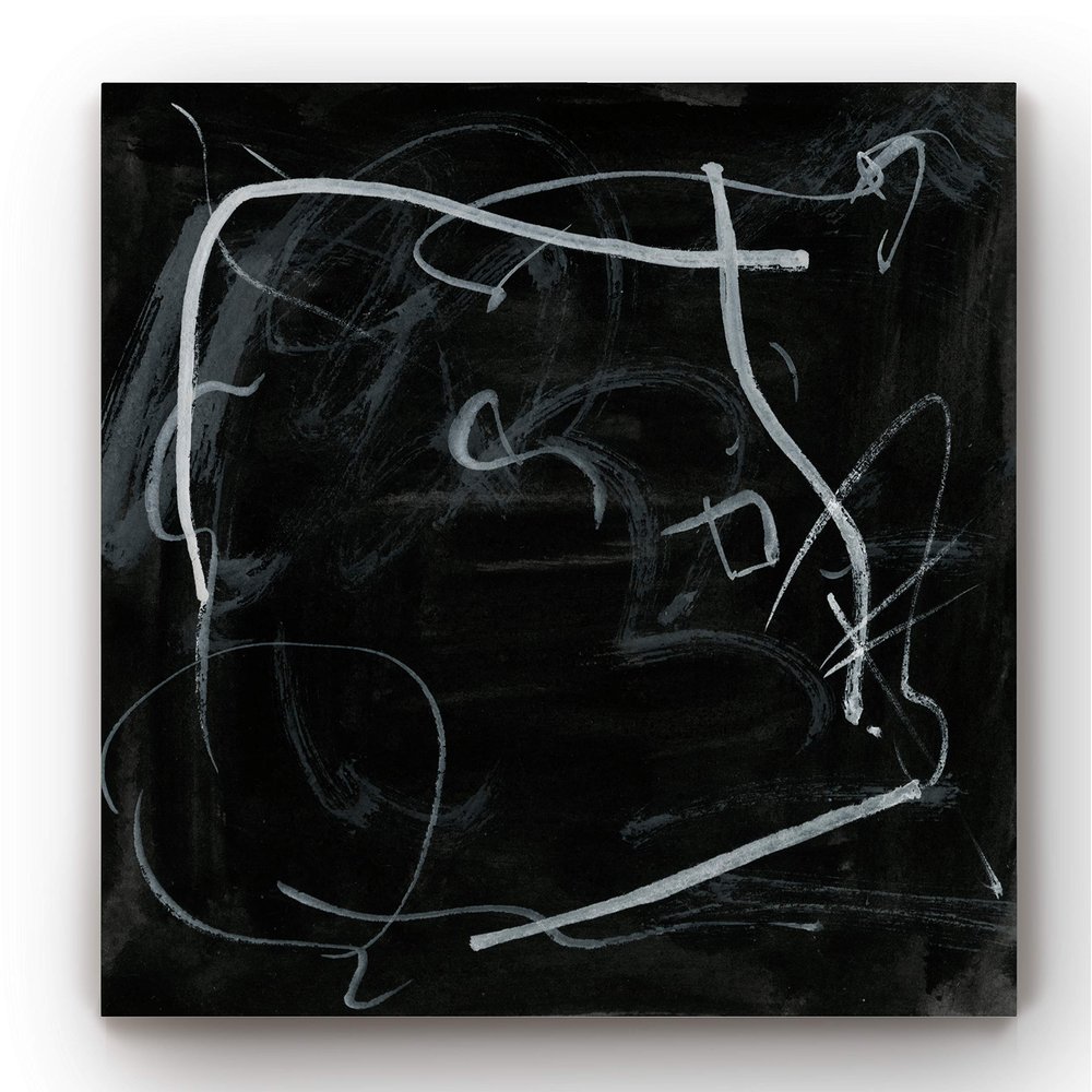 Renditions Gallery Canvas Wall Art for Home Decor Black & White Scribbles Abstract Paintings for Dining Living Room Kitchen Decorations - 40"x40" LT34