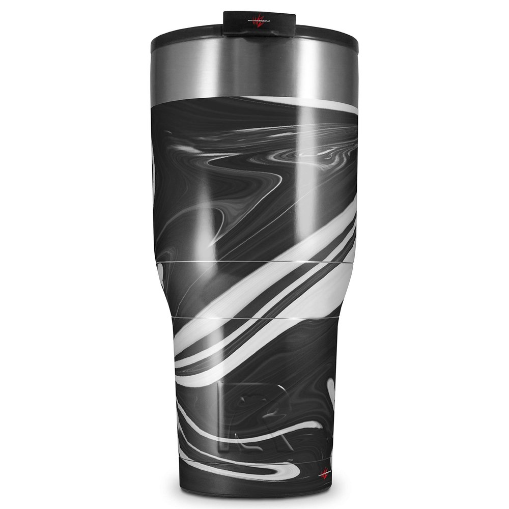 WraptorSkinz Skin Wrap compatible with 2017 and newer RTIC Tumblers 30oz Black Marble (TUMBLER NOT INCLUDED)