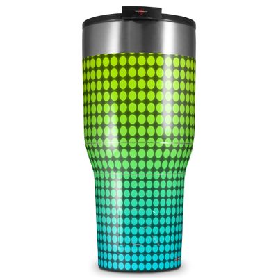 WraptorSkinz Skin Wrap compatible with 2017 and newer RTIC Tumblers 30oz Faded Dots Neon Teal Green (TUMBLER NOT INCLUDED)