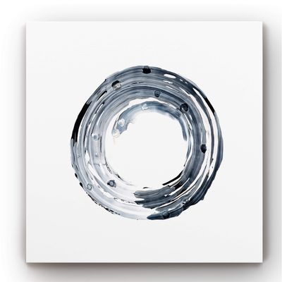 Renditions Gallery Abstract Paintings for Home Decor Black & White E Encircled Canvas Prints for Bedroom Dining Office Kitchen Walls - 40"x40" LT34