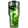 WraptorSkinz Skin Wrap compatible with 2017 and newer RTIC Tumblers 30oz Liquid Metal Chrome Neon Green (TUMBLER NOT INCLUDED) view 1