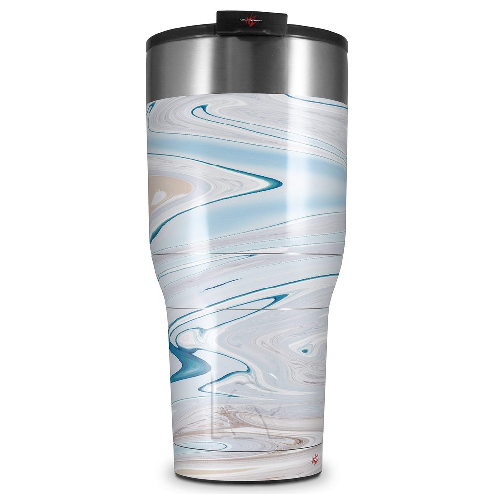 WraptorSkinz Skin Wrap compatible with 2017 and newer RTIC Tumblers 30oz Marble Beach (TUMBLER NOT INCLUDED)