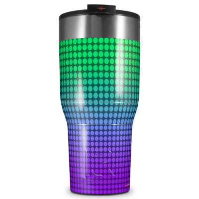 WraptorSkinz Skin Wrap compatible with 2017 and newer RTIC Tumblers 30oz Faded Dots Purple Green (TUMBLER NOT INCLUDED)