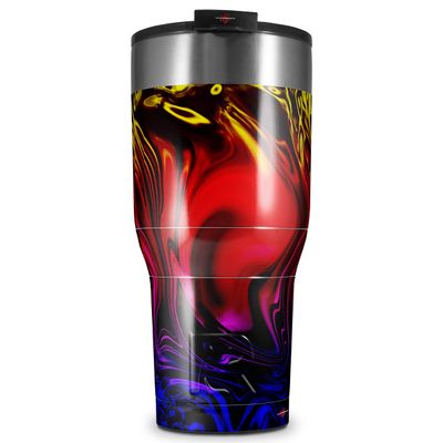 WraptorSkinz Skin Wrap compatible with 2017 and newer RTIC Tumblers 30oz Liquid Metal Chrome Flame Hot (TUMBLER NOT INCLUDED)