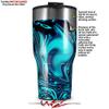WraptorSkinz Skin Wrap compatible with 2017 and newer RTIC Tumblers 30oz Liquid Metal Chrome Neon Blue (TUMBLER NOT INCLUDED) view 2