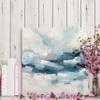 Renditions Gallery Canvas Modern Artwork for Home Decor White & Blue Ocean Waves Nature Abstract Paintings for Living Room Office Kitchen Walls - 40"x40" LT34 view 4