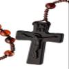 IHM Imports Sine Cera Agate/Jujube Wood 5 Decade Catholic Rosary, Laser Engraved Crucifix/Double-sided Centerpiece, Smooth 6mm Beads view 2