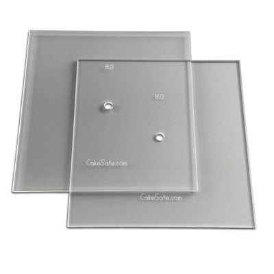 CAKESAFE 8.00 Inch Square Acrylic Disk Set 2-8 Clear Food Grade Acrylic Buttercream Disks Perfect Icing Tool to Smooth the Frosting on Your Cakes, Disk Size Engraved on Every Disk