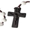 IHM Imports Sine Cera Howlite/Jujube Wood 5 Decade Catholic Rosary, Laser Engraved Crucifix/Double-sided Centerpiece, Smooth 8mm Beads view 2