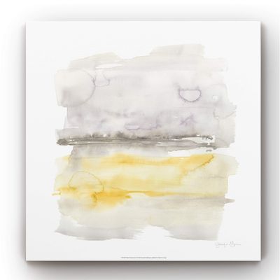 Renditions Gallery Abstract Nature Art Grey & Gold Winter Horizon Wall Art Prints for Bedroom Home Kitchen Decor - 40"x40" LT34