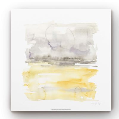 Renditions Gallery Abstract Nature Art Grey & Gold Winter Horizon Wall Art Prints for Bedroom Home Kitchen Decor - 40"x40" LT34