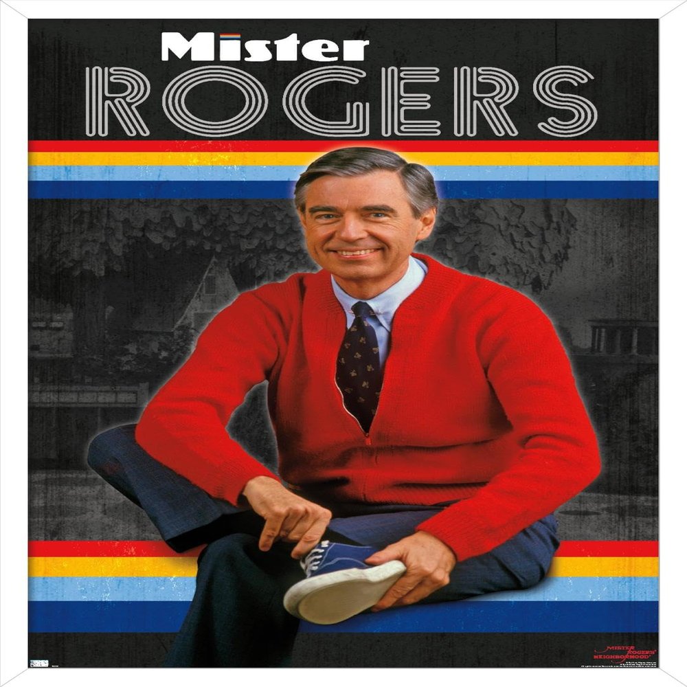 Trends International Mister Rogers - Retro Wall Poster, 14.725" x 22.375", White Framed Version