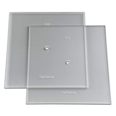 CAKESAFE 10.25 Inch Square Acrylic Disk Set  2-10.25 Clear  Acrylic Buttercream Disks  Perfect Tool to Smooth the Frosting on Your Cakes, Disk Size and Perimeter Border Engraved on all Disks