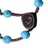 Sine Cera Turquoise/Jujube Wood 5 Decade Catholic Rosary, Laser Engraved Crucifix/Double-Sided Centerpiece, Smooth 6mm Beads view 3