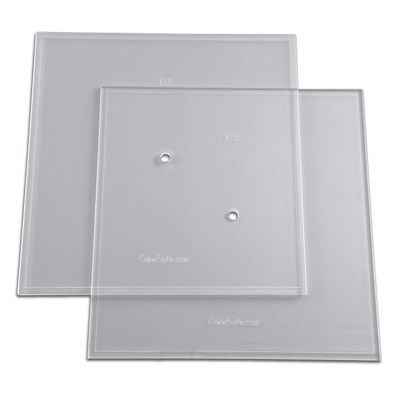 CAKESAFE 10.5 Inch Square Acrylic Disk Set  2-10.5 Clear  Acrylic Buttercream Disks  Perfect Icing Tool to Smooth the Frosting on Your Cakes, Disk Size & Perimeter Border Engraved on all Disks