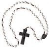 IHM Imports Sine Cera Howlite/Jujube Wood 5 Decade Catholic Rosary, Laser Engraved Crucifix/Double-sided Centerpiece, Smooth 6mm Beads view 1