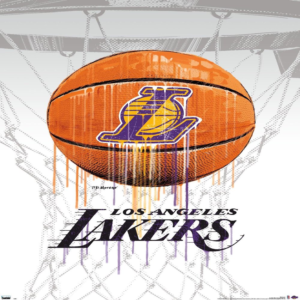 Trends International NBA Los Angeles Lakers - Drip Ball 20 Wall Poster, 14.725" x 22.375", Premium Unframed Version