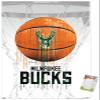 Trends International NBA Milwaukee Bucks - Drip Ball 20 Wall Poster, 14.725" x 22.375", Premium Poster & Mount Bundle view 1
