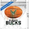 Trends International NBA Milwaukee Bucks - Drip Ball 20 Wall Poster, 14.725" x 22.375", Premium Poster & Mount Bundle view 3