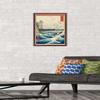 Trends International Hiroshige - The Sea at Satta Wall Poster, 14.725" x 22.375", Mahogany Framed Version view 2
