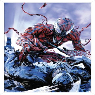 Trends International Marvel Comics - Carnage - Battle with Venom Wall Poster, 14.725" x 22.375", White Framed Version