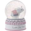 Precious Moments Resin/Glass Love You Tons Elephant Musical Snow Globe, Pink view 2