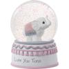 Precious Moments Resin/Glass Love You Tons Elephant Musical Snow Globe, Pink view 3
