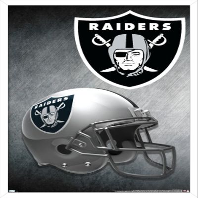 Trends International NFL Las Vegas Raiders  Helmet 20 Wall Poster, 14.725" x 22.375", White Framed Version