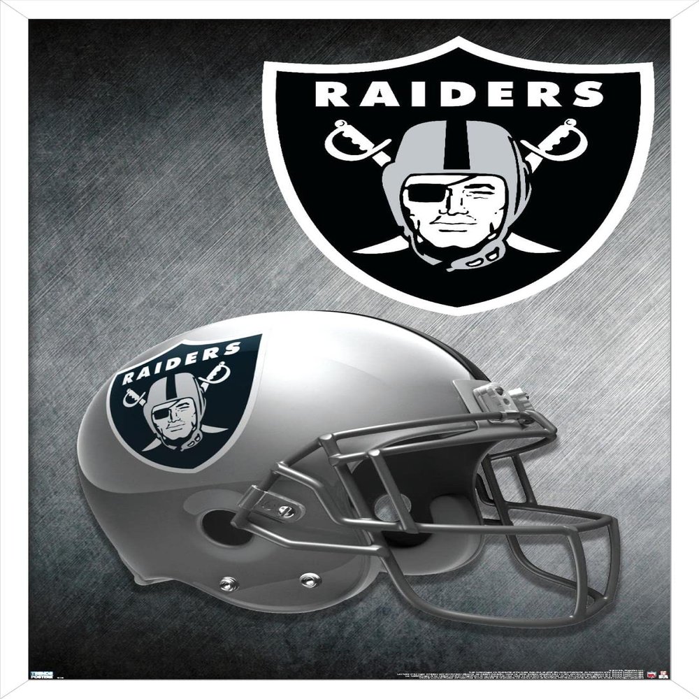Trends International NFL Las Vegas Raiders  Helmet 20 Wall Poster, 14.725" x 22.375", White Framed Version