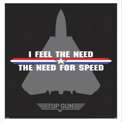 Trends International Top Gun - Need for Speed Wall Poster, 14.725" x 22.375", White Framed Version