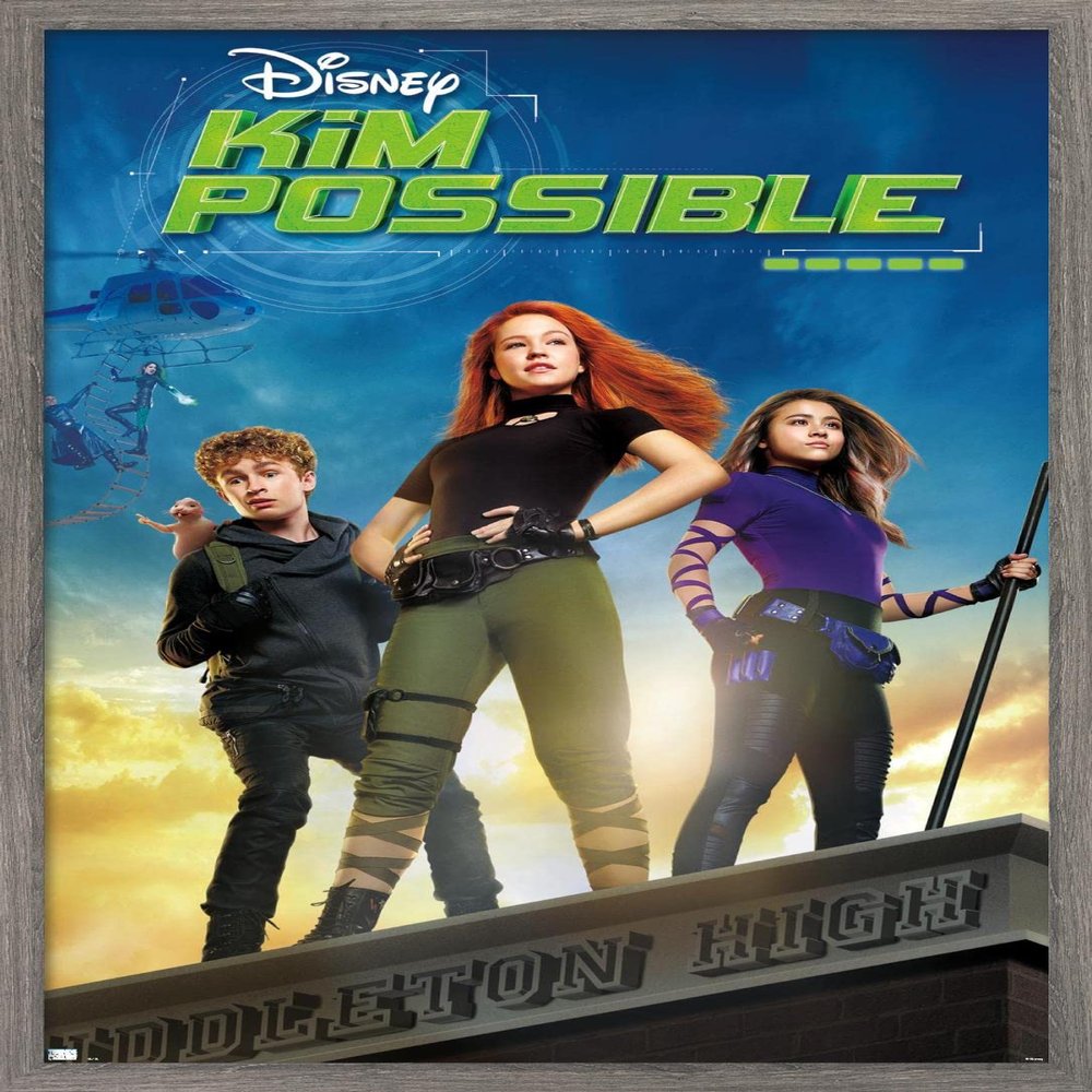 Trends International Disney Kim Possible - Key Art Wall Poster, 22.375" x 34", Barnwood Framed Version