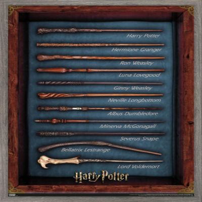 Trends International The Wizarding World: Harry Potter - Wands Wall Poster, 14.725" x 22.375", Barnwood Framed Version