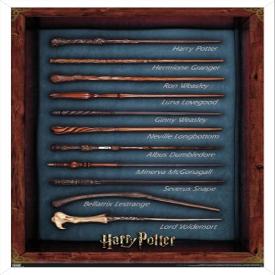 Trends International The Wizarding World: Harry Potter - Wands Wall Poster, 14.725" x 22.375", White Framed Version
