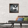 Trends International NFL Las Vegas Raiders  Helmet 20 Wall Poster, 14.725" x 22.375", Mahogany Framed Version view 2