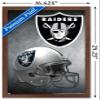 Trends International NFL Las Vegas Raiders  Helmet 20 Wall Poster, 14.725" x 22.375", Mahogany Framed Version view 3