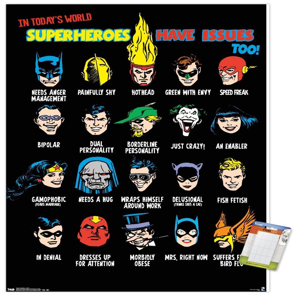 Trends International DC Comics - Justice League - Issues Wall Poster, 14.725" x 22.375", Premium Poster & Mount Bundle