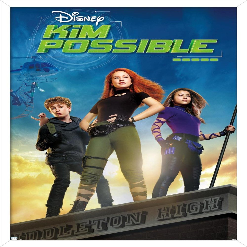 Trends International Disney Kim Possible - Key Art Wall Poster, 22.375" x 34", White Framed Version