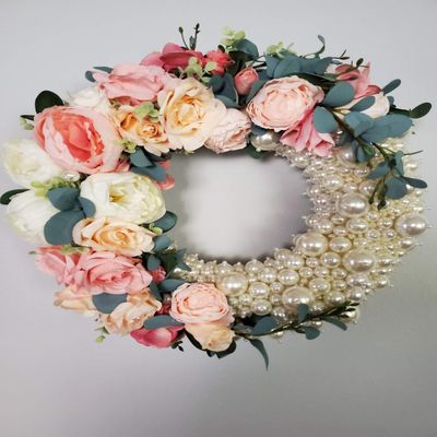 flowers and pearls wreath