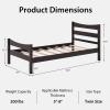 Giantex Wood Twin Bed Frames with Headboard, Modern Platform Bed with Wooden Slats Support, Under-Bed Storage Space, No Box Spring Needed, Twin Bed Frames for Kids Guest Adults, Espresso view 2